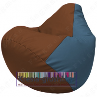 Бескаркасное кресло мешок Груша Г2.3-0703 (коричневый, синий)